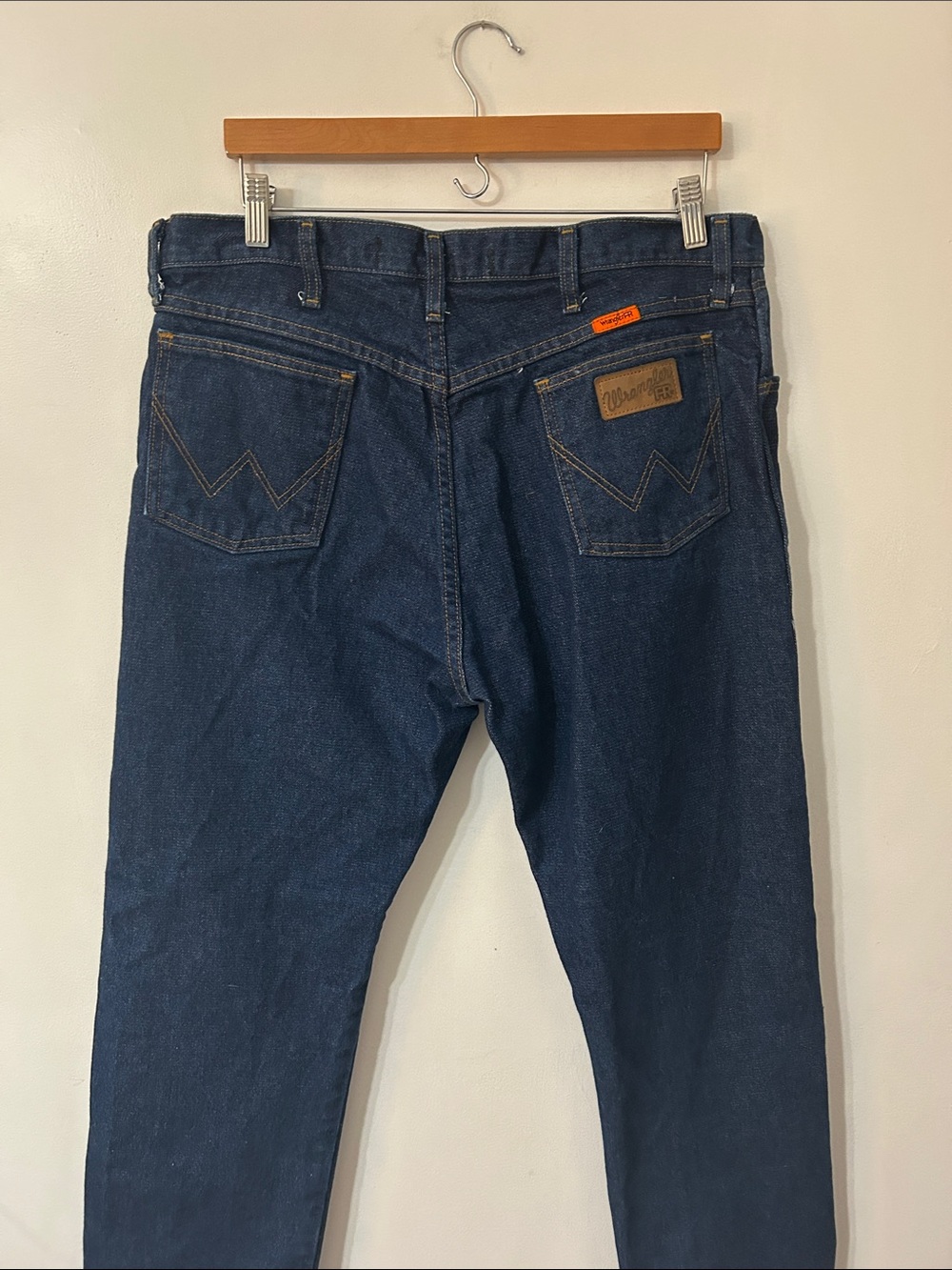 Wrangler Original Flame Resistant Men's Dark Blue Relaxed Fit Jeans Size 36x30